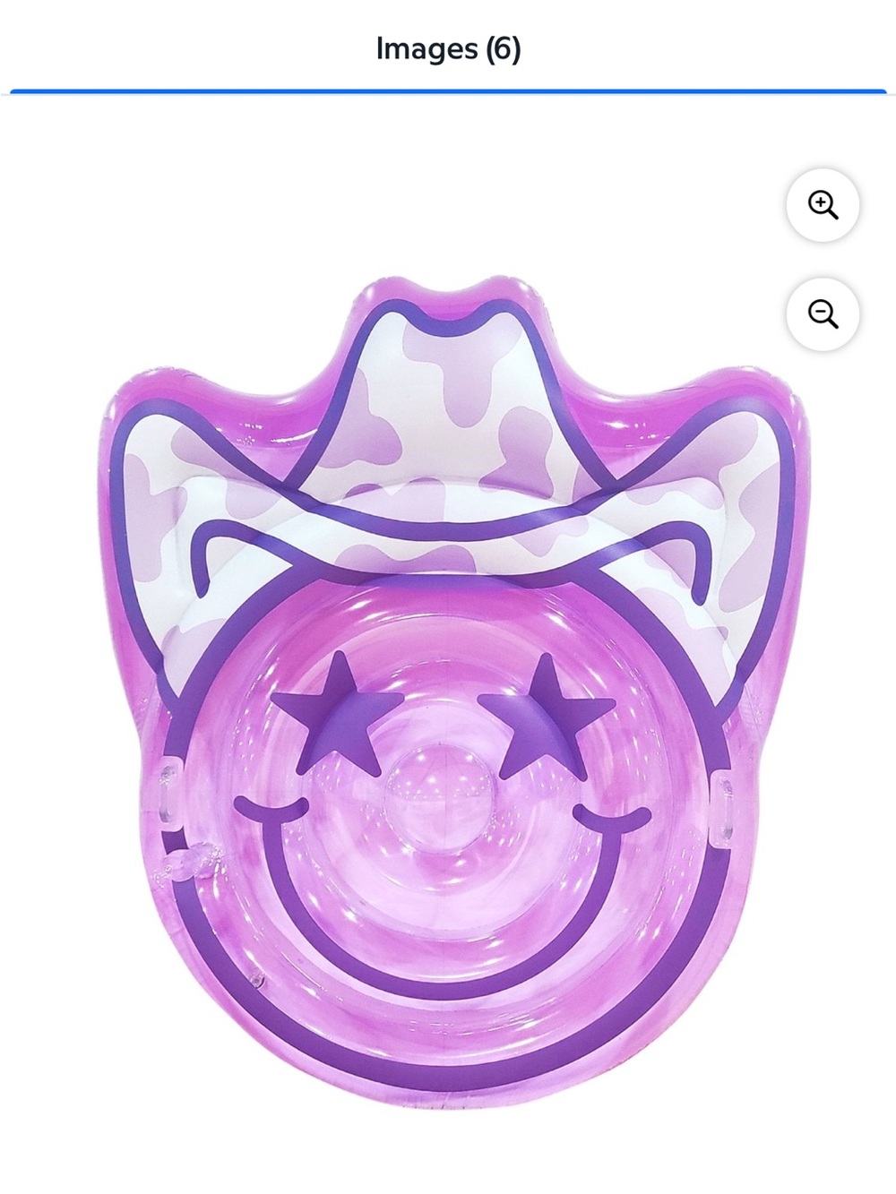Women's Purple Smiley Face Inflatable Pool Float - Picture 3 of 6